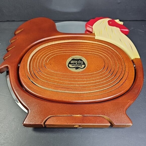 HAWAIIAN MAGIC BASKET WOODEN ROOSTER (BREAD BASKET) FARMHOUSE CHIC - Picture 14 of 16